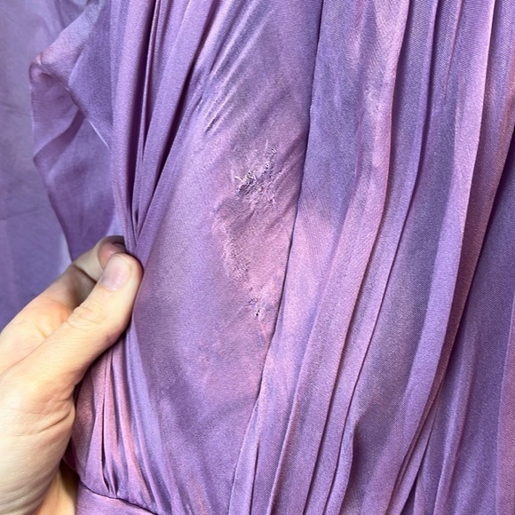 Mac Duggal 68225 Light Purple Chiffon Ruched Illusion Raglan Sleeve Ruffle Gown - Picture 11 of 14